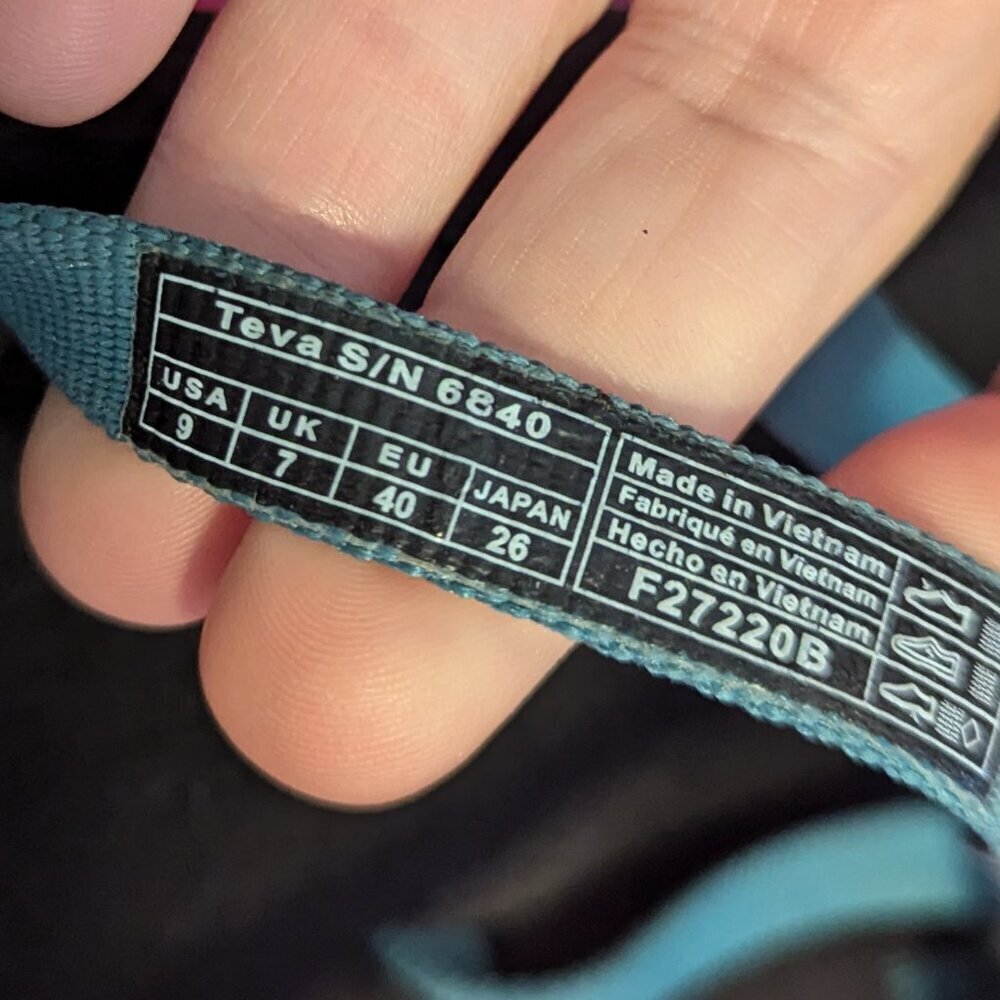 Teva Olowahu Mush Foam Strappy Flip Flop Thong Sandal Slipper Turquoise Size 9 - Picture 2 of 5